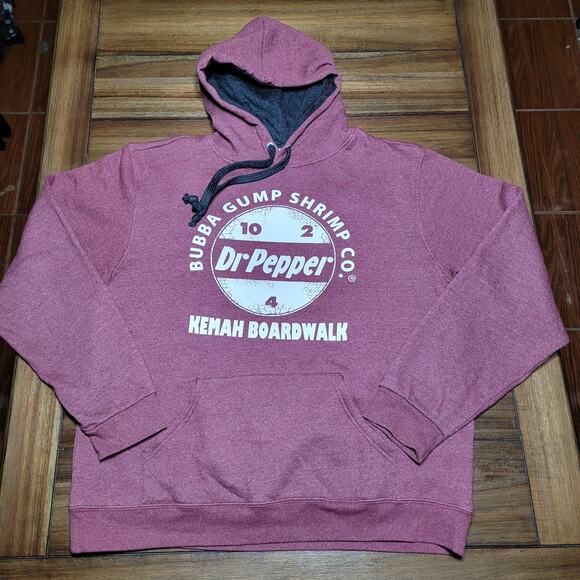 Bubba Gump Shrimp Co Kemah Boardwalk X Dr. Pepper LS Unisex Hoodie - Size Large - Picture 1 of 7
